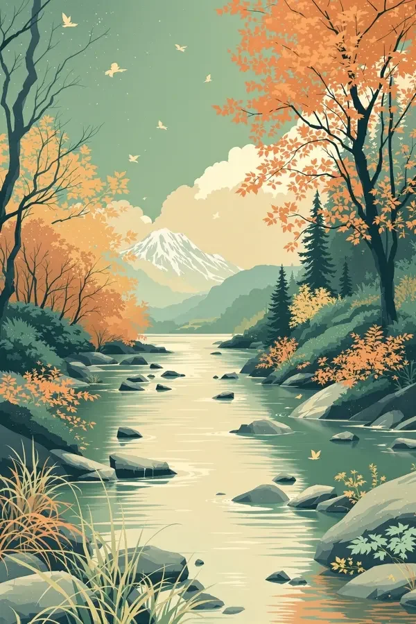 江河四季观察海报