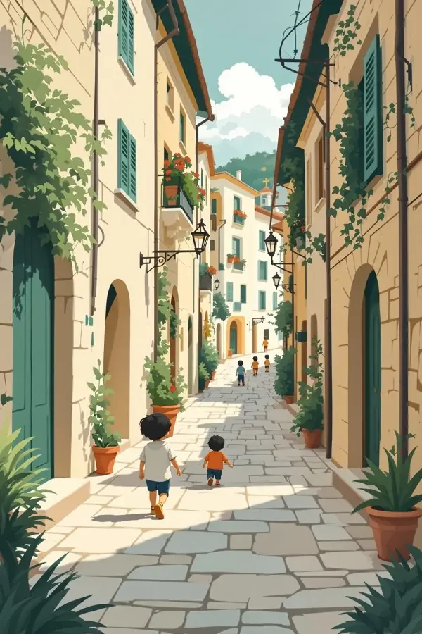 石板路的小脚印海报