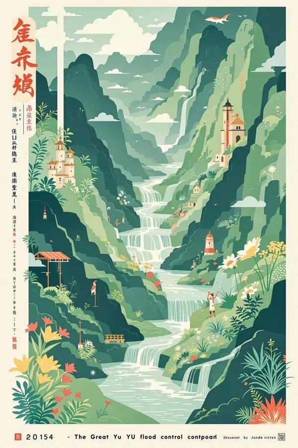 大禹治水课海报