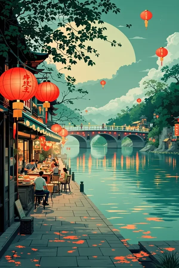 桥头小吃铺海报