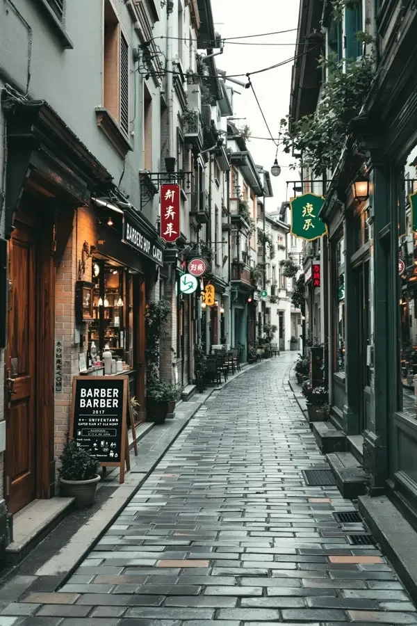 老巷理发店海报
