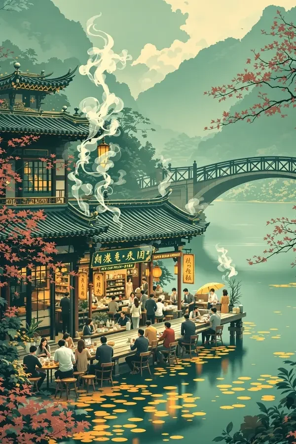 桥头茶馆海报