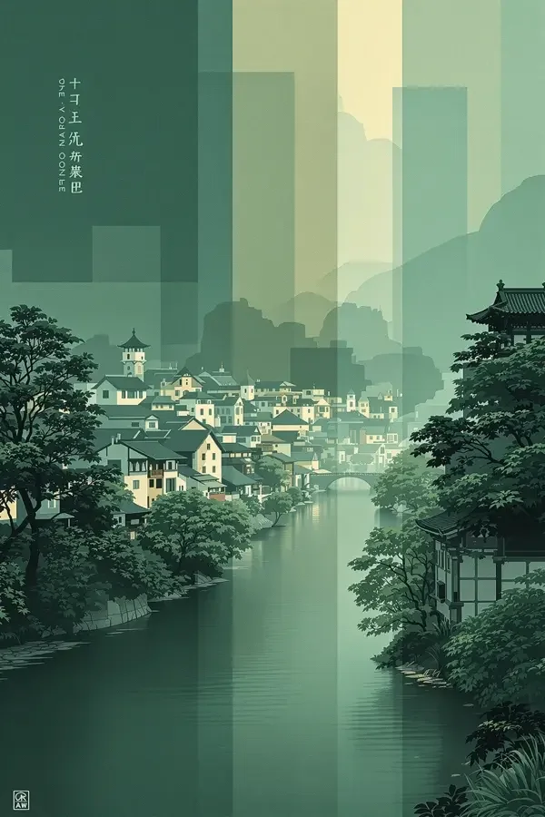 千年古镇海报