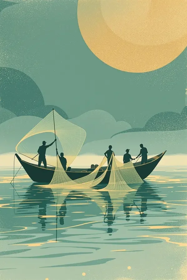 江上劳作海报